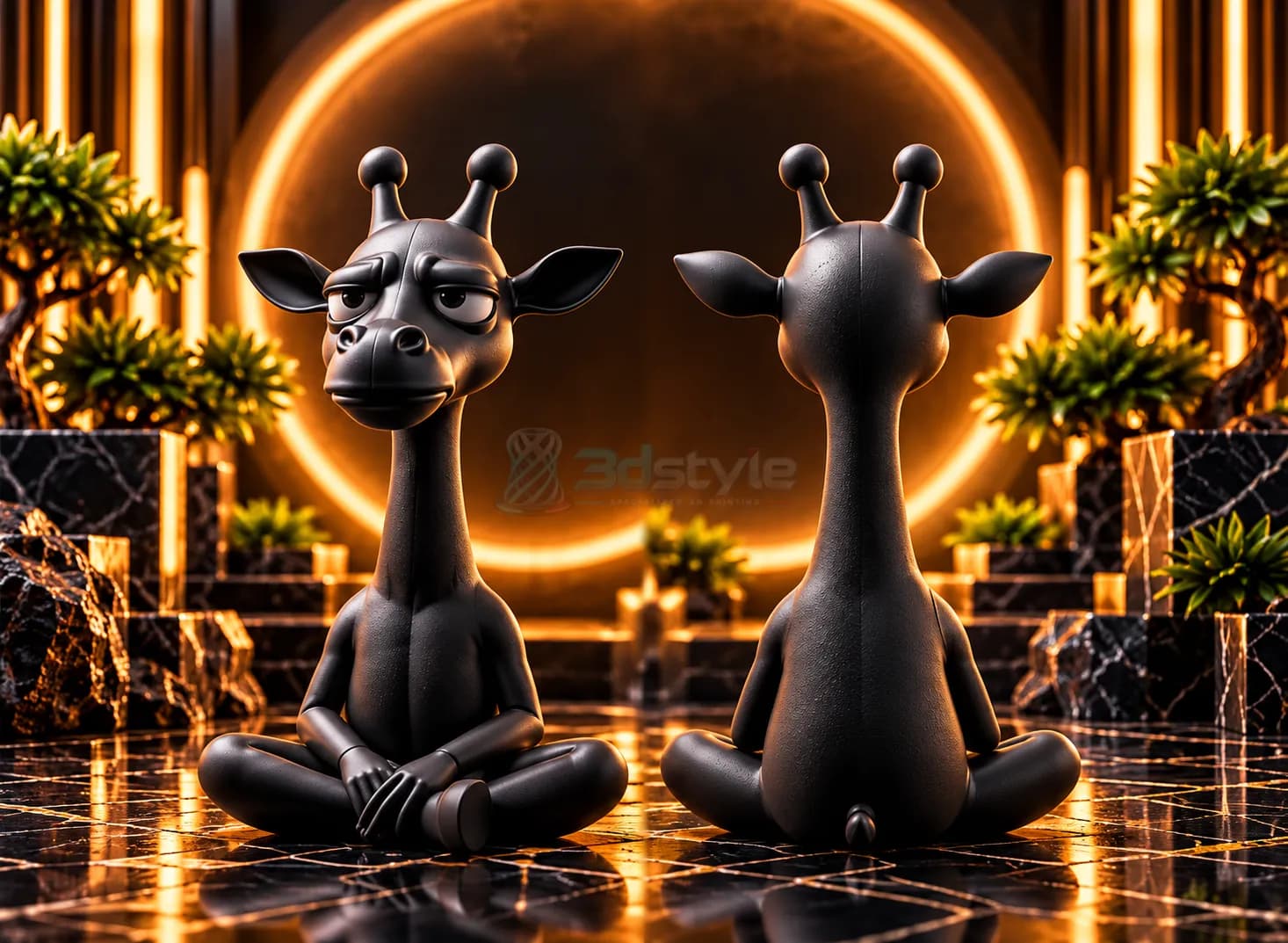 زرافه متفکر  پرینت سه بعدی